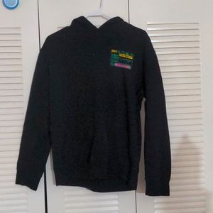FOREVER 21 MEN'S (MEDIUM) BLACK DIGITAL ERA GRAPHIC HOODIE